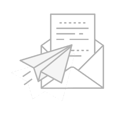 Ikona koperty z listem w środku oraz papierowym samolotem - newsletter